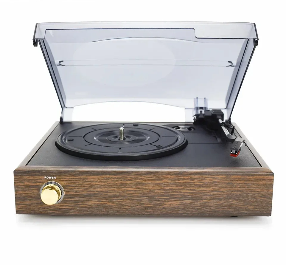 LoopTone 3-Speed Classic Phonograph Gramophone Belt-Driven Turntable Vinyl LP Record Player W/ 2 Built-in Stereo Speakers