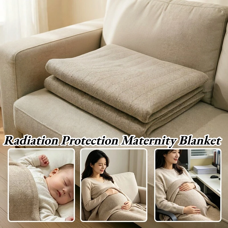 

Radiation Protection Maternity Blanket EMF Faraday Herringbone Wool Blanket Multifunctional Nap Quilt Cover Blanket