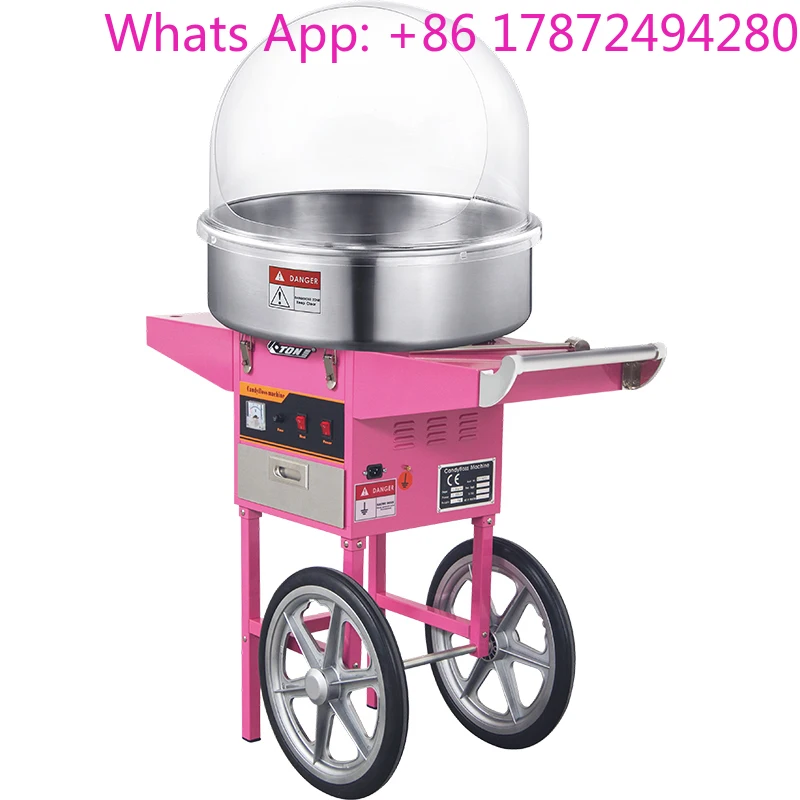 Standard Commercial Cotton Candy Machine with Cart Automatic Cotton Candy Maker