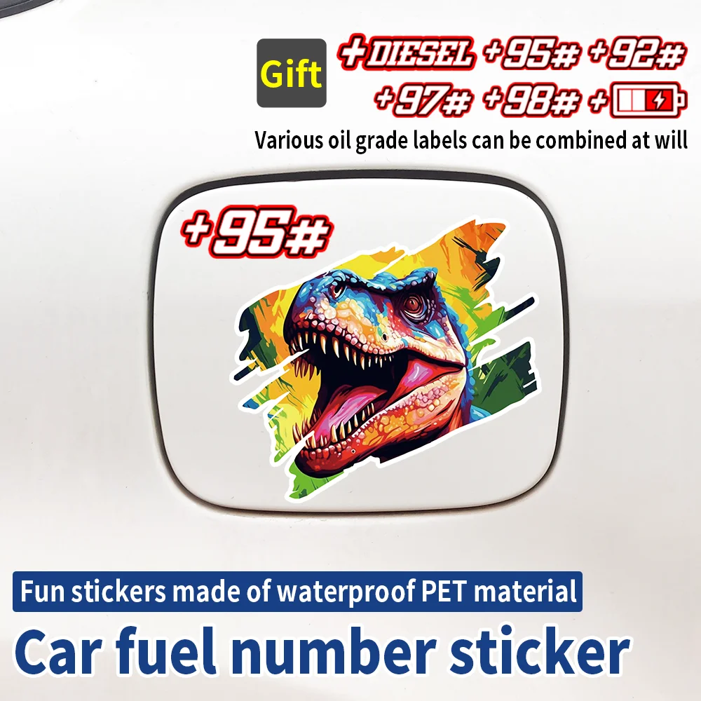 

Dinosaur Car Creative Stickers Auto Fuel Tank Cap Cover Scratch Waterproof Vinyl Diesel and Gasoline Decals Fuel Tank Sticker