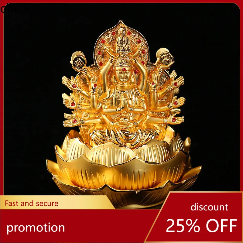 

CZ Thousand-Armed Avalokiteshvara Car Ornament Interior Decoration Supplies Car Perfume Holder for Protection and Safety