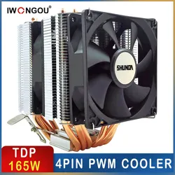 IWONGOU Processor Cooler X99 4pin Air Cooler Cpu 6 Heat Pipes Cooling Fan Radiator For Intel LGA-1700/1200/2011/115x AMDAM4