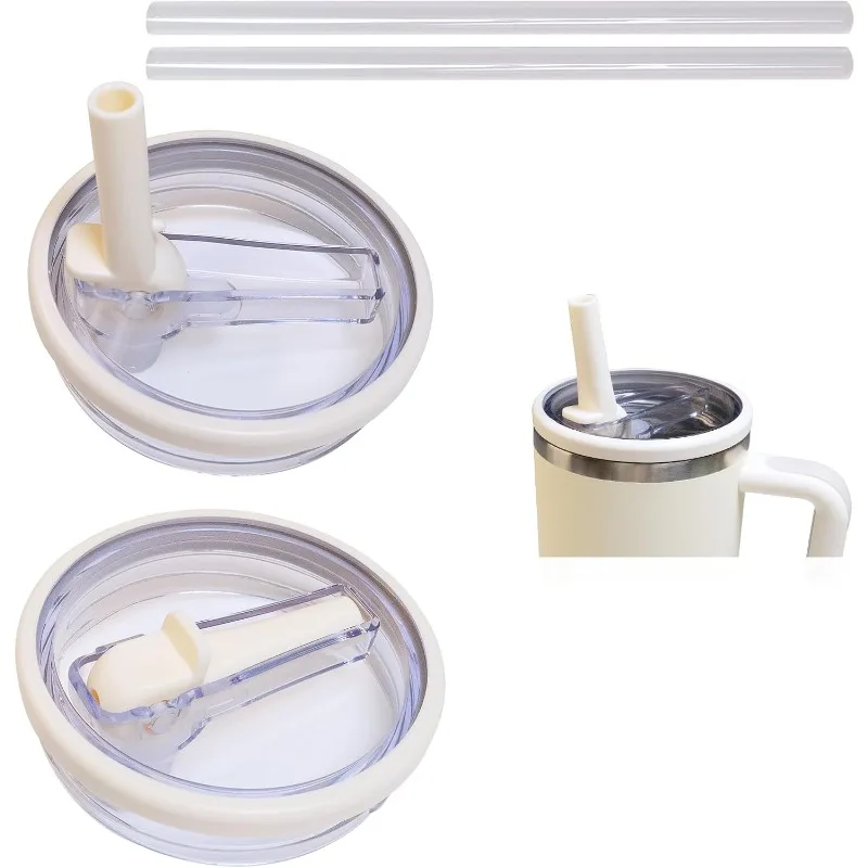 

New! For 40 Oz Thermal Water Bottle Cover Coffee Cups Flip Straw Cap Replacement Spill Proof Mugs Tumbler Lid Accessories