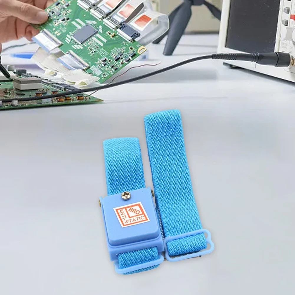 Blue Adjustable Anti Static Wristband ESD Strap Discharge Cable For Electronic Maintenance And Factory Safety Tool Accessory