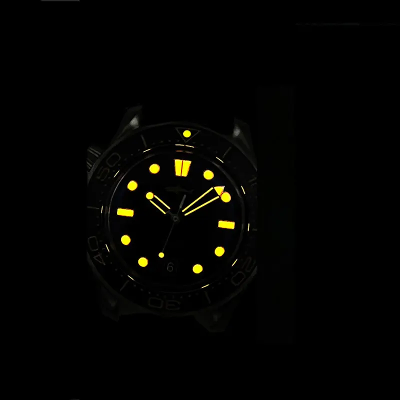 Heimdallr Watch Titanium Sea Ghost NTTD NH35 Automatic Mechanical C3 Luminous Steel Nylon White Black Dial 200M Dive Watches Men