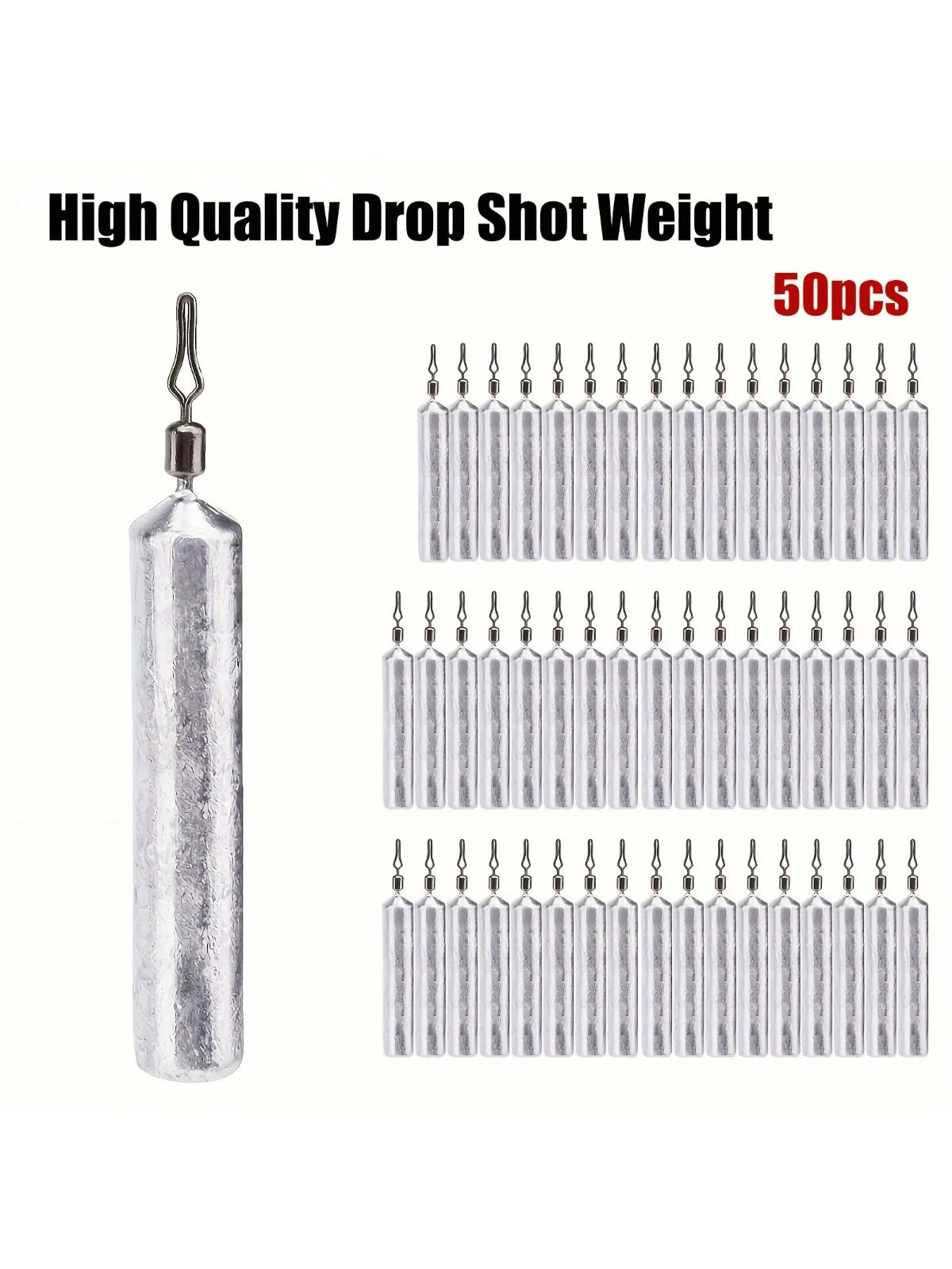 50 Stück Angelblei in Stiftform - Schlanke Bleigewichte für Barsch, Forelle und Wels - Erhältlich in 6 Größen
