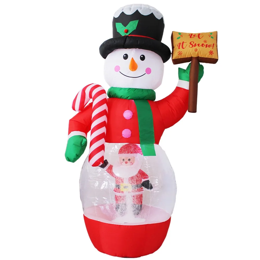 210 cm Inflatable Snowman with Light Indoor/Outdoor Patio Christmas Decoration Inflatable Ornament