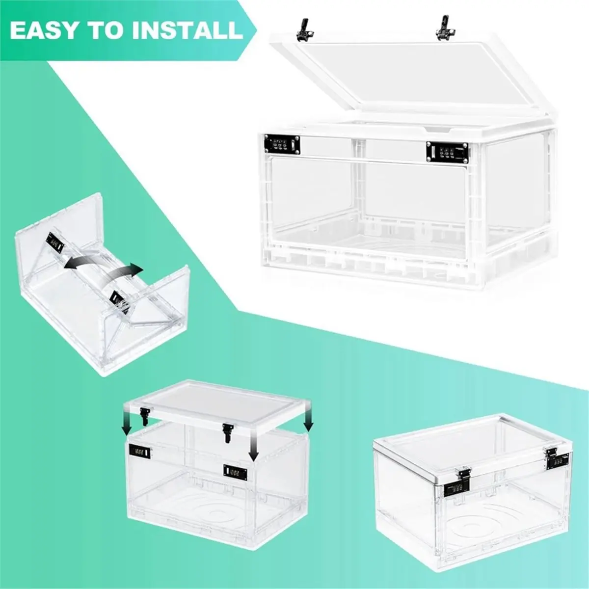 Big Discount Large Medicine Lock Box with Dual 3-Digit Combination Locks, 24L Lockable Storage Box for Medication, Snacks, Phone