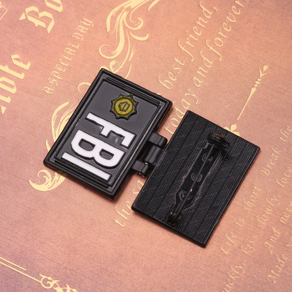 FBI  Business Card SPECIAL AGENT Flipping Brooch Punk  Enamel Pins Personality for Backpack Clothing Accessories Gifts