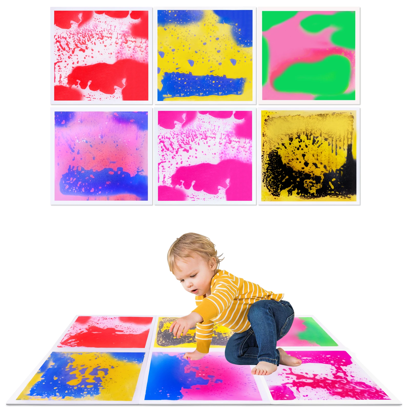 حصيرة حسية للأطفال الصغار بلاط حسي للغرف الحسية للتوحد سجادة لعب تعليمية غير سامة للأطفال المصابين بالتوحد #2