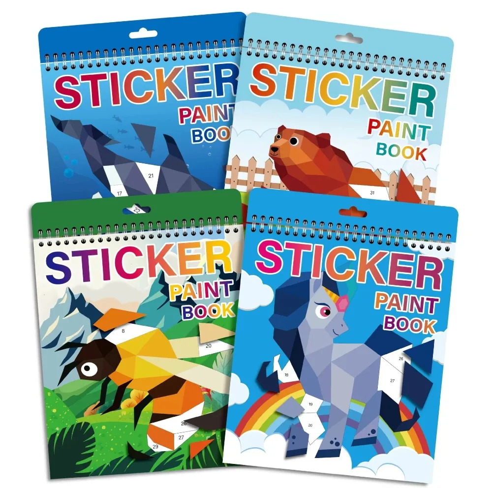 สติกเกอร์โมเสค PET แบบใหม่ สมุดสติกเกอร์การ์ตูน DIY สมุดปริศนา 3 มิติ