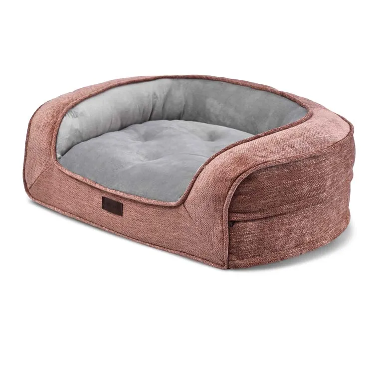 Pet Sofa Solid Orthopedic Memory Foam Luxury Pet Bed Washable Large Cushion Casual Dog Bed with Non-Slip Bottom