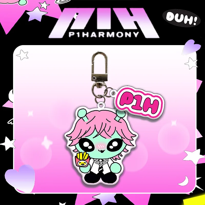 2pcs/Set P1Harmony Keychain Seoul Concert Cartoon Cute Acrylic