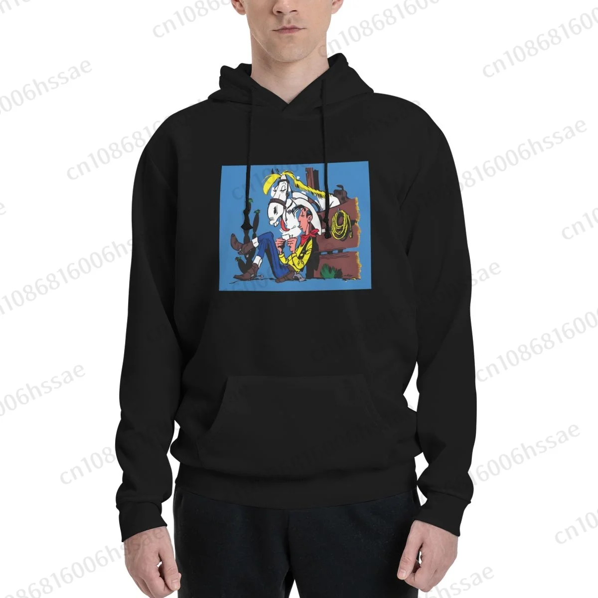 Lucky Luke Anime Cartoon Cowboy Autumn Winter Fashion Hoody Men Woman Hoodies Sweatshirts