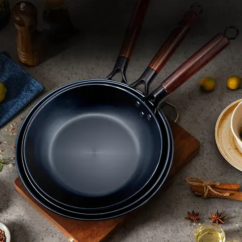 Coating-Free Frying Pan Non Stick Frying Pans Steak Omelette Pancake Skillet Pre-seasoned for Outdoor Barbecue Microwave Safe