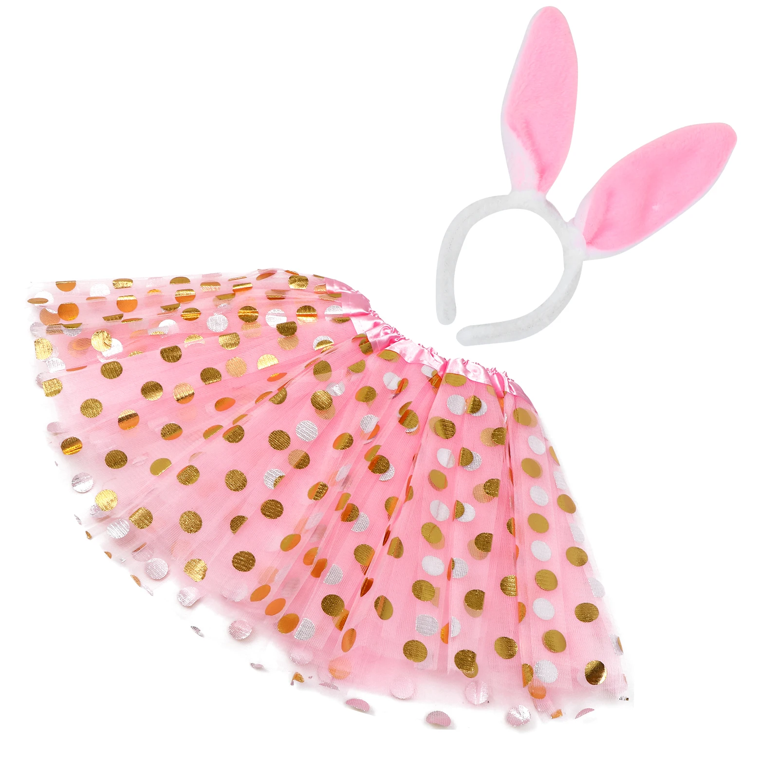 

Easter Bunny Headb Tutu Skirt Set Girls Costume Party Uniform Ruffled Outfits Toddler Photo Shoot Prop Accessories