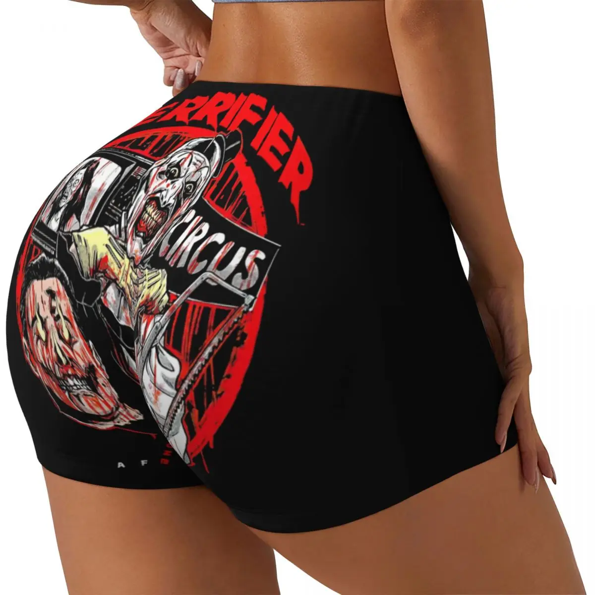 Custom Terrifiers Halloween Horror Movie Volleyball Biker Workout Shorts Women Athletic Gym Yoga Shorts