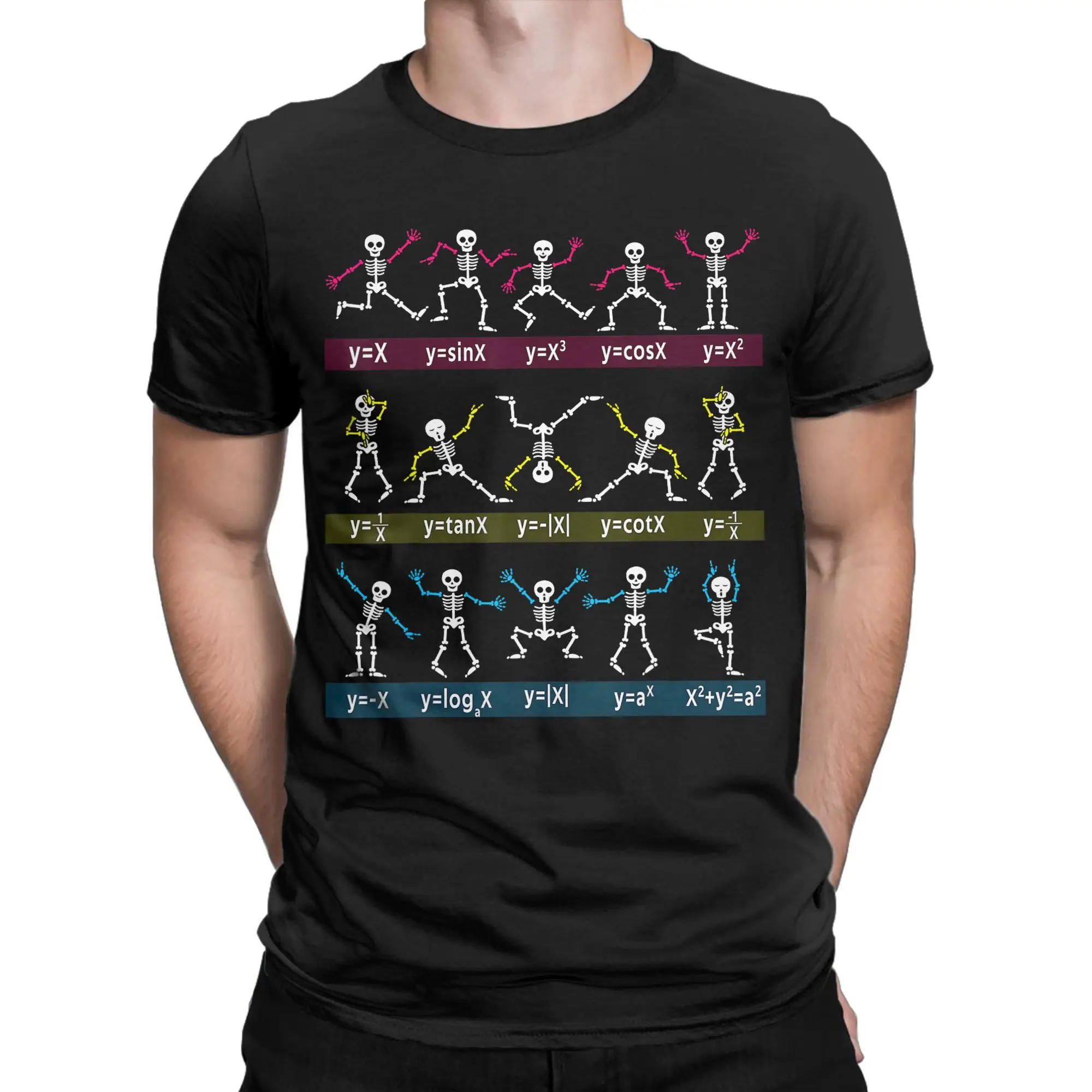 Algebra Dance Funny Function Skeleton Geek Pun  Graphic Printed T Shirt for Men Women  Pure Cotton  Tee Shirt Clothes