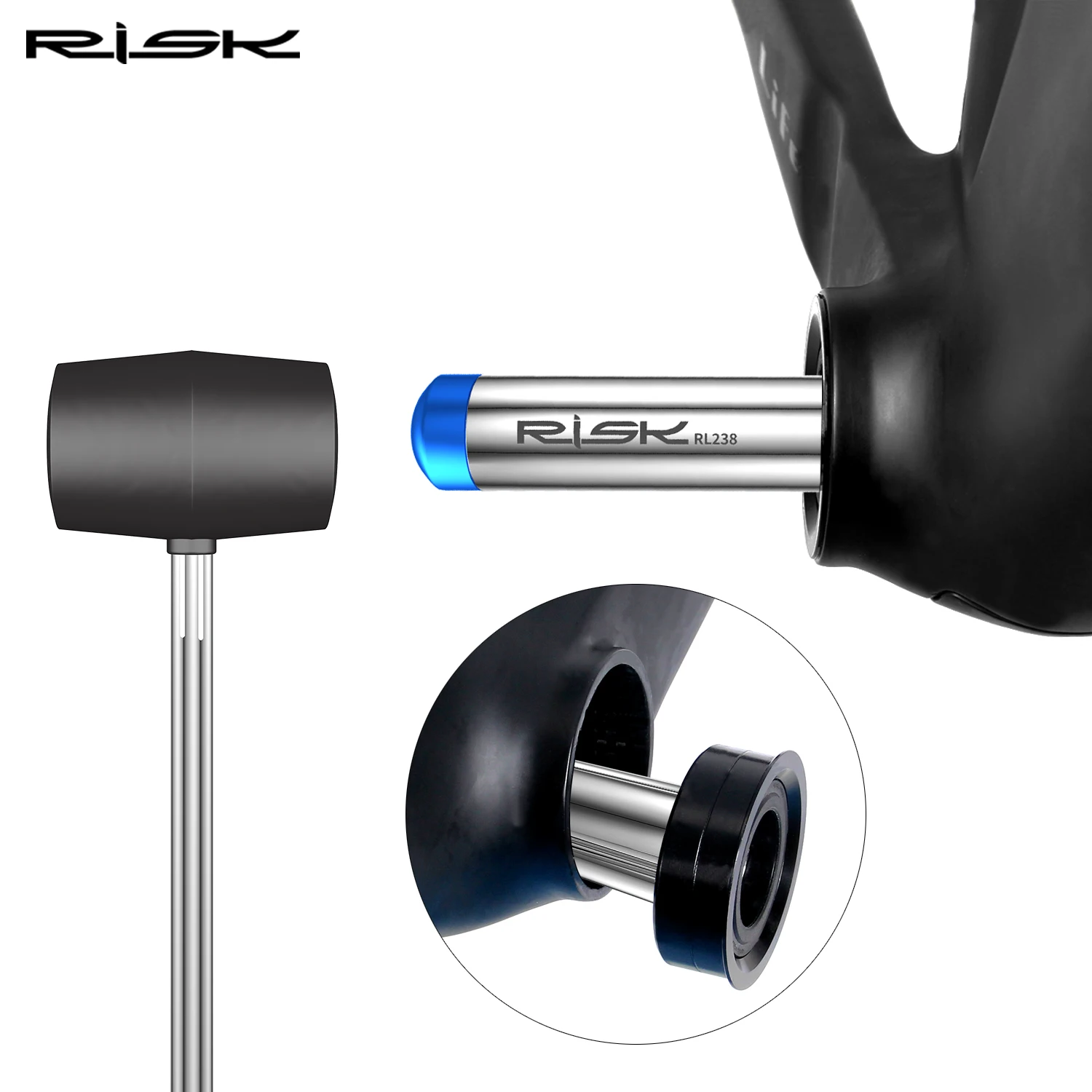 RISK Bike Bicycle Press in Fit BB Bottom Bracket Removal Tool Cup Bearing Remover 22-24mm Spindle BB86 PF30 BB92 Crankset