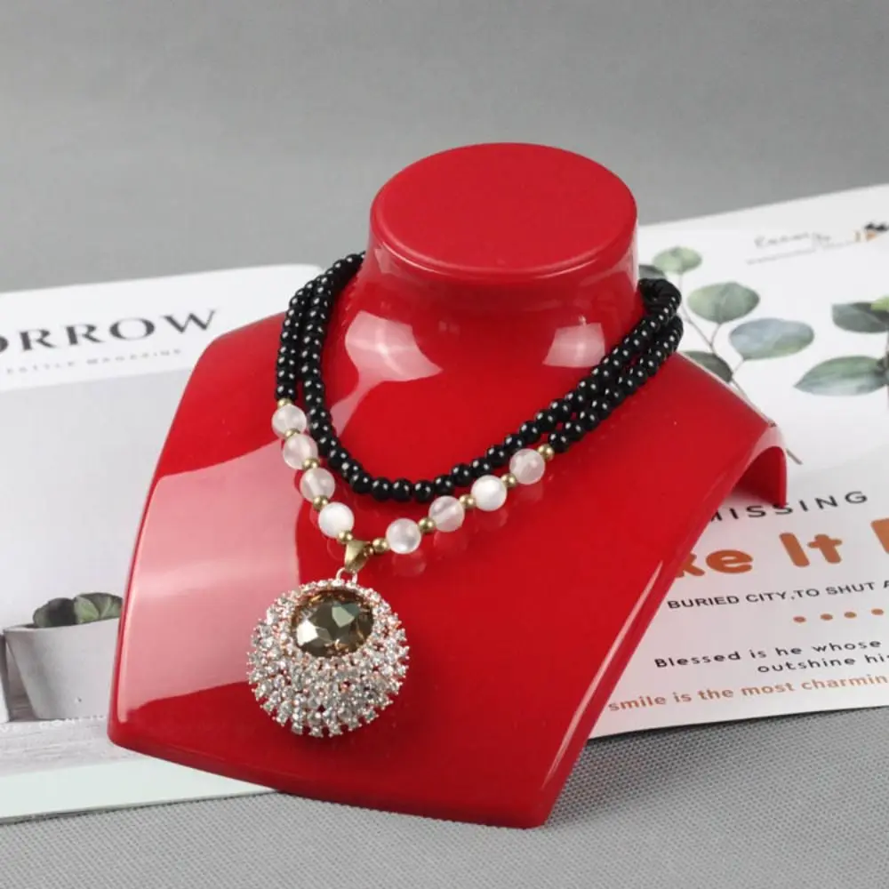 

Horizontal Mannequin Necklace Stand Dangle Earrings Display Acrylic Necklace Bust Stand Solid Color Shop Display Rack