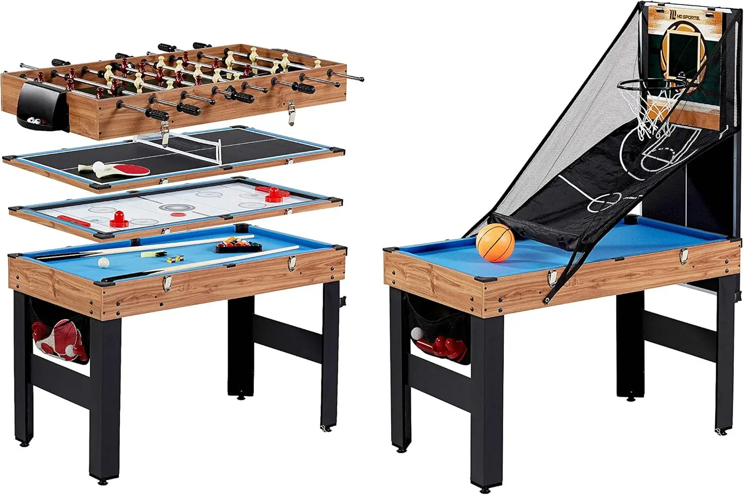 

Sports Combination Games Multiple Styles Arcade Collection, Billiards, Ping Pong, Hockey, Basketball and Foosball Combination