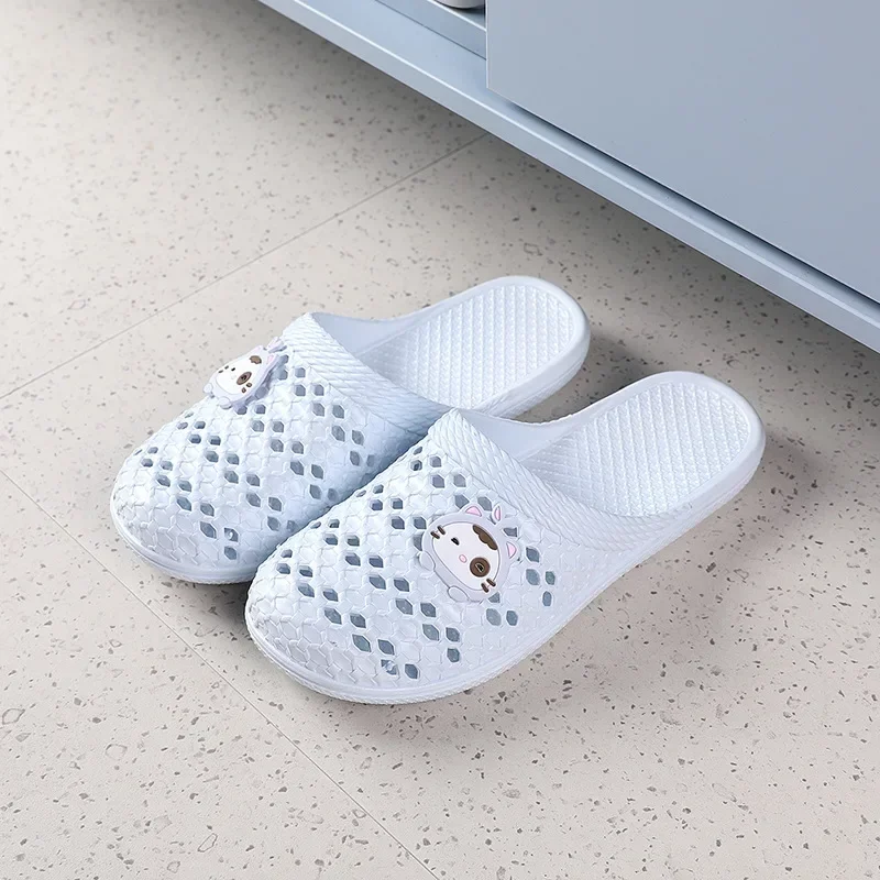 Ladies Slippers Summer New Baotou Cat Home Bathroom Pregnant Women Lazy Baotou Hollow Slippers Women