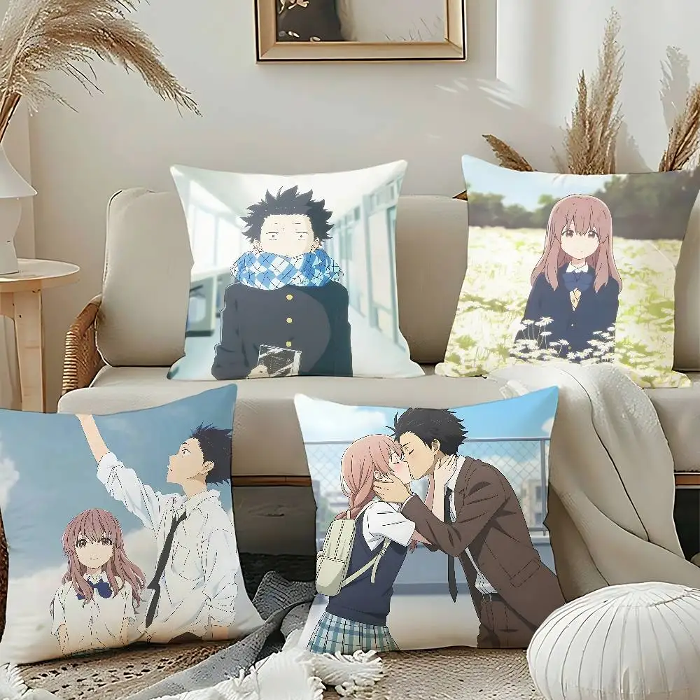 Anime A Silent Voice-S Throw Pillow Covers Pattern Cushion Cover Suitable For Sofa Bedroom Car Pillow Cover