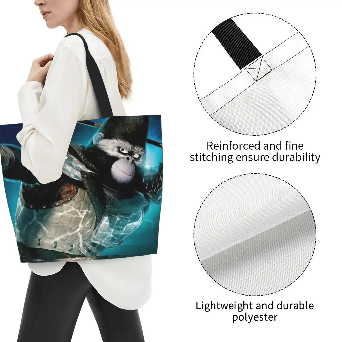 Johnny Sing 2 Poster Shopping Tote Bag Canvas Large Capacity Shoulder Bags Shopper Grocery Handbag for Women