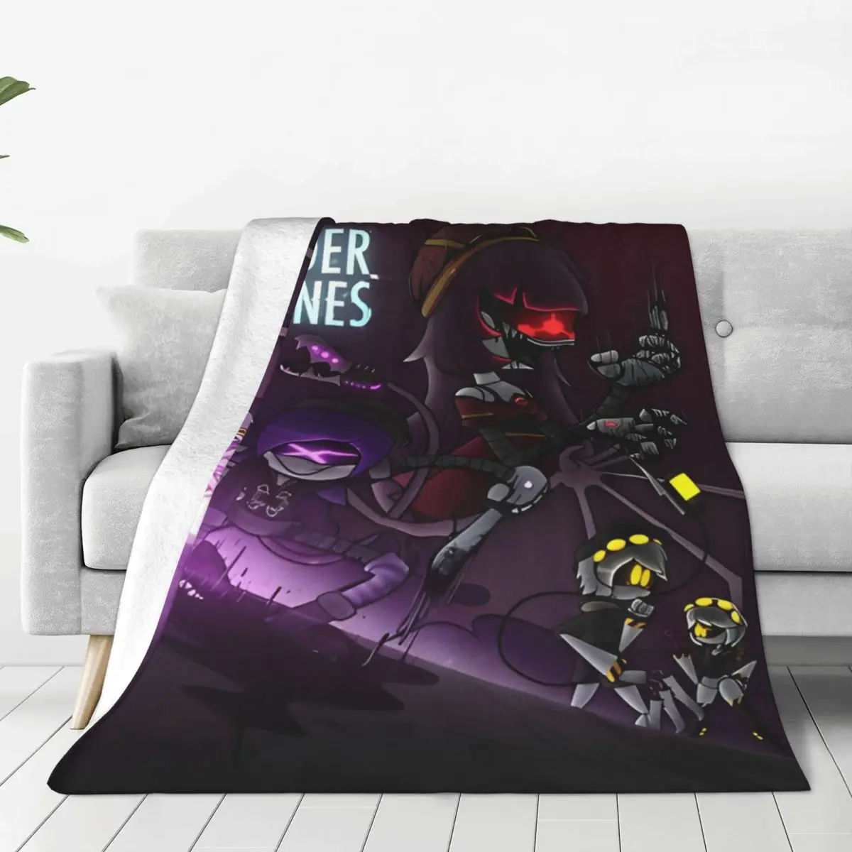 Robot Murder Drones V Uzi Blankets Picnic Flannel Throw Blanket For Home Decor Soft Warm Customized Quality Bedspread Gift