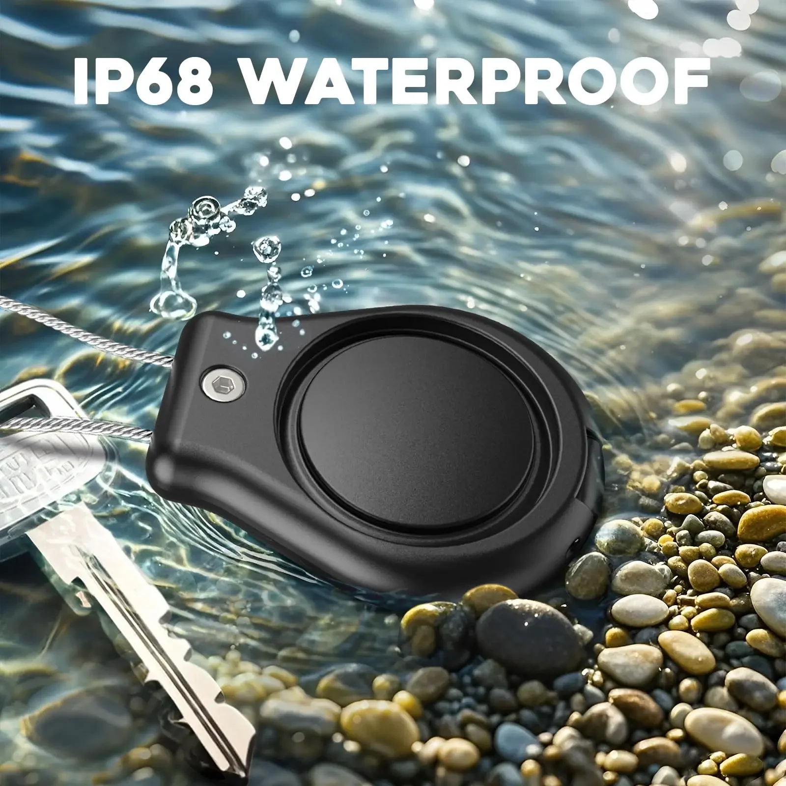 Waterproof for AirTag Keychain Holder Case with Wire Cable Ultra Durable Anti-Lost Lock Keychain Holder for Luggage Dog Key