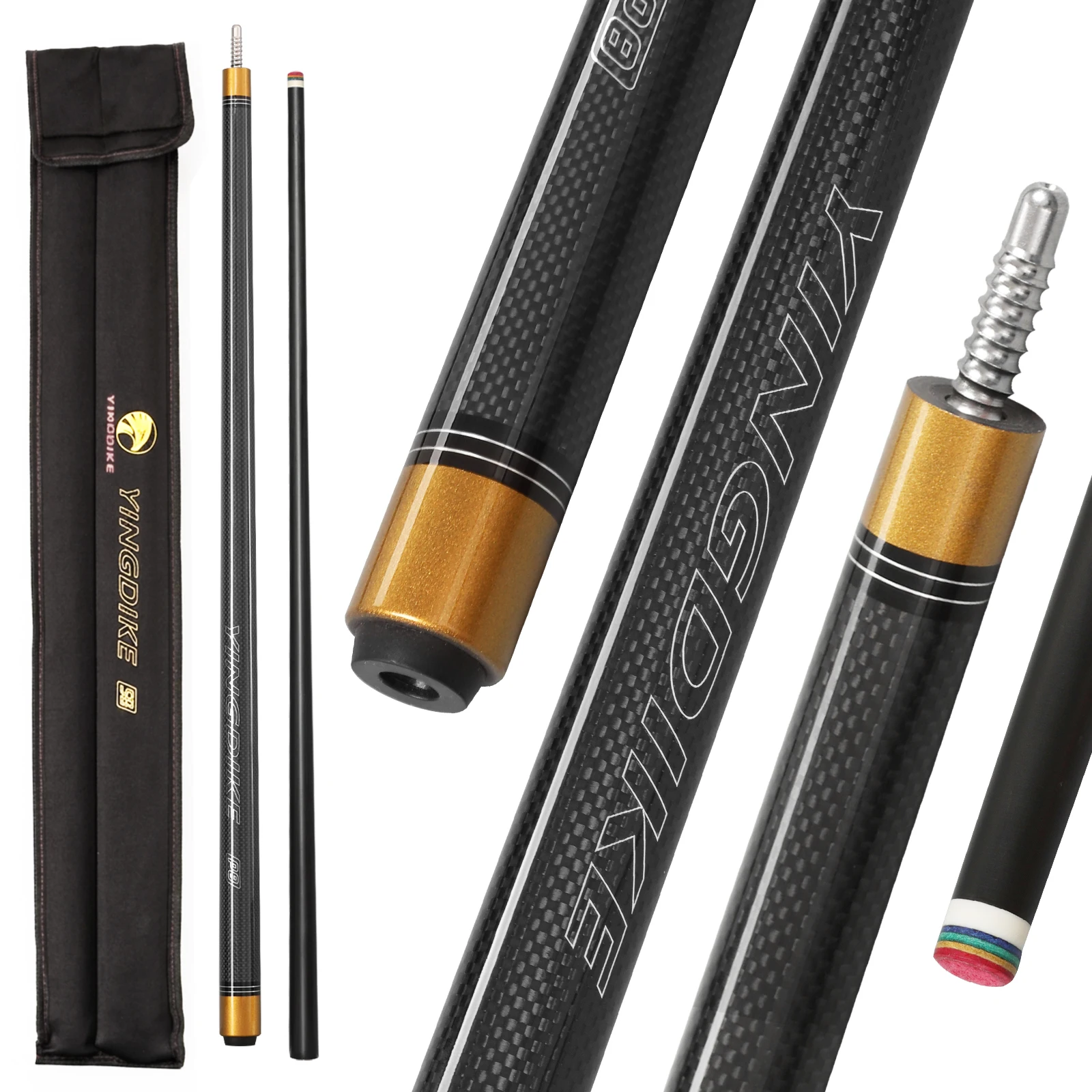 BanLy YINGDIKE Carbon Fiber Pool Cue Stick 58