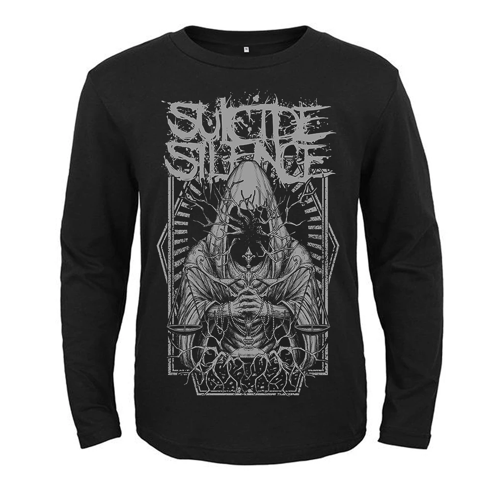 Heavy Metal Suicide Silence T Shirt Mens Fashion Long Sleeve Tee Tops Harajuku Streetwear Hip Hop Tshirt Cotton Clothes