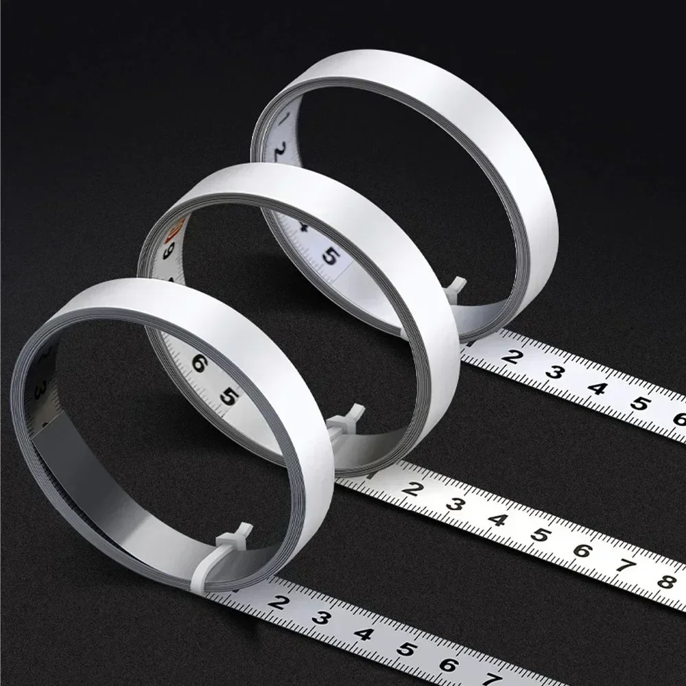 Self-Adhesive Measuring Tape Carbon Steel 16mm Width Metal Tape Measure for Miter Track Router Table Saw Sturdy Ruler 3/2/1M