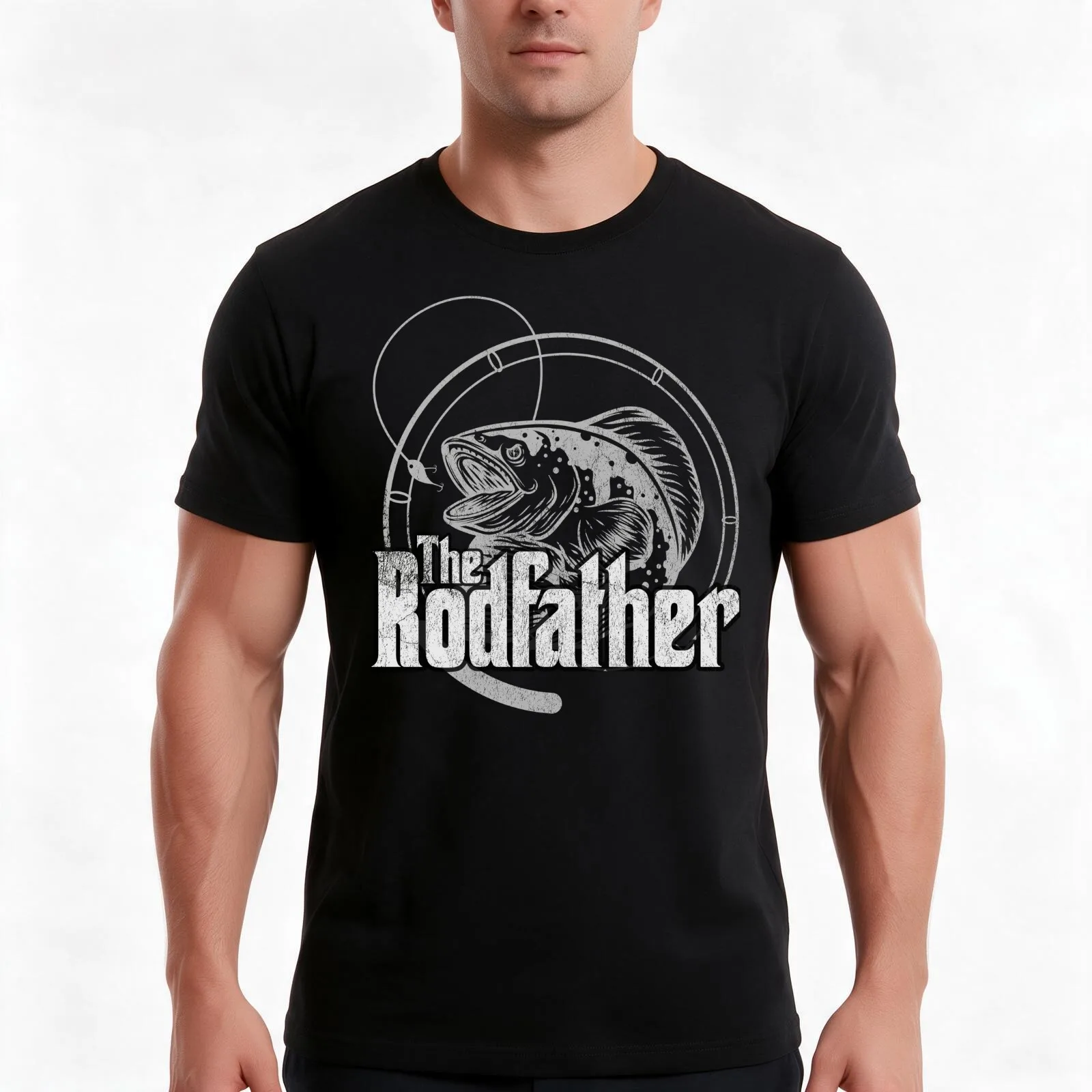 The Rodfather funny gift T-Shirt, Summer Casual Cotton Tee, Oversized Streetwear Tops, Vintage Graphic Print, Unisex Men Women