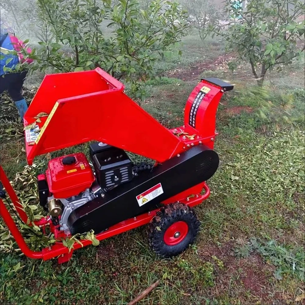Wood Chipper Machine,Multifunctional Wood Crusher Machine–Diesel/Petrol,Portable Tree Branch Shredder for Leaf&Twig Crushing
