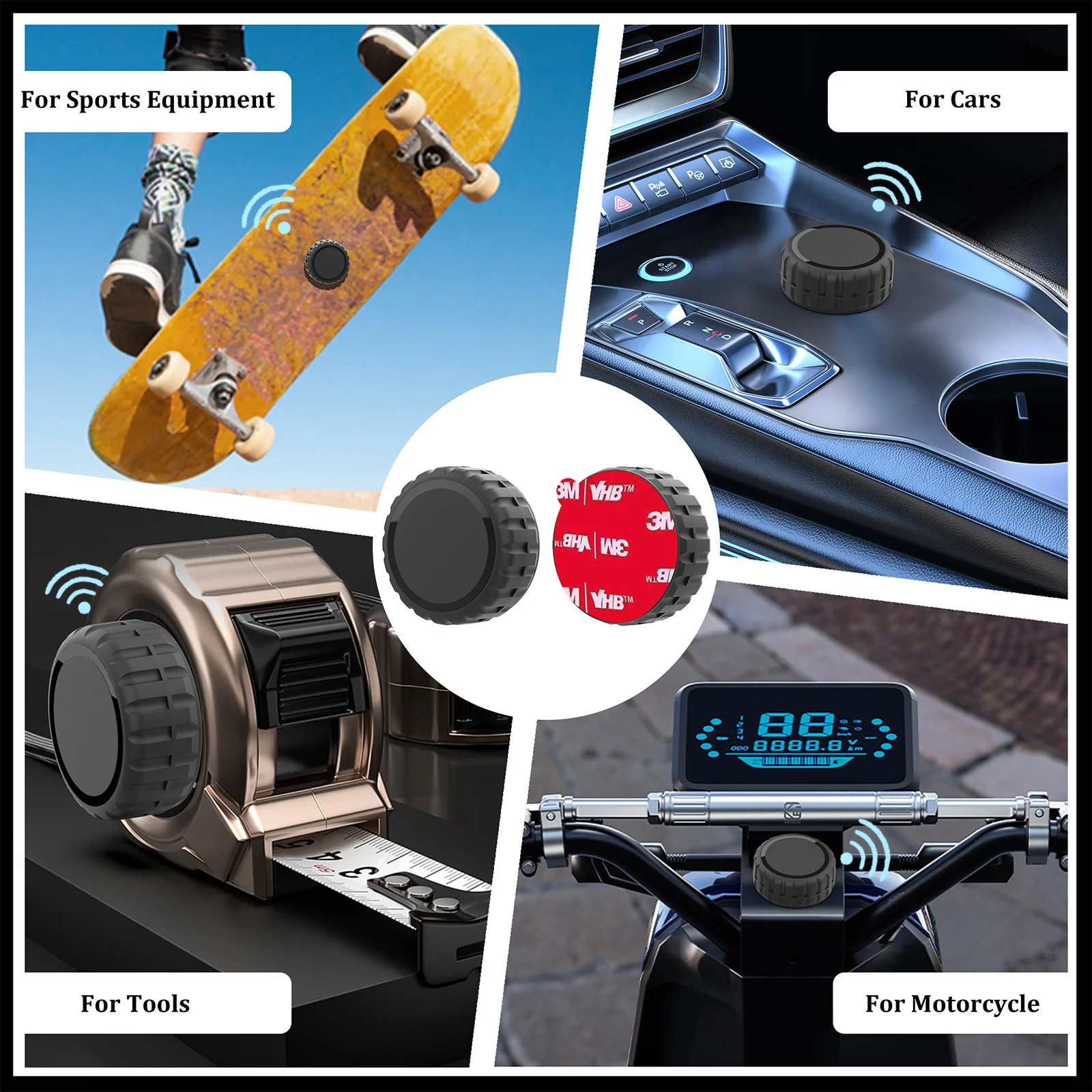 Capa rastreador para apple airtag com adesivos fortes de 3m, capa protetora airtag à prova d'água para controle remoto de tv, bagagem, bicicleta-preta