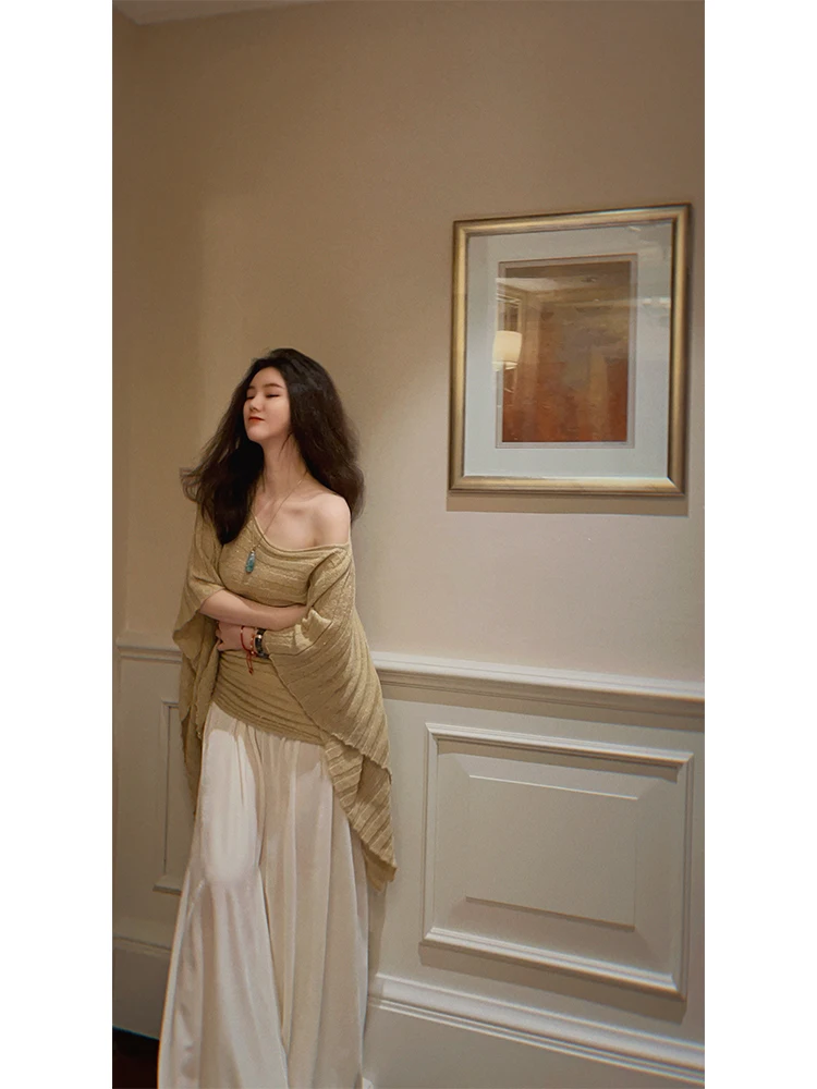 

Мягкий и уютный женский свитер Ele с вязаным узором косичками и мерцающими пайетками, модная свободная зимняя верхняя одежда для женщин