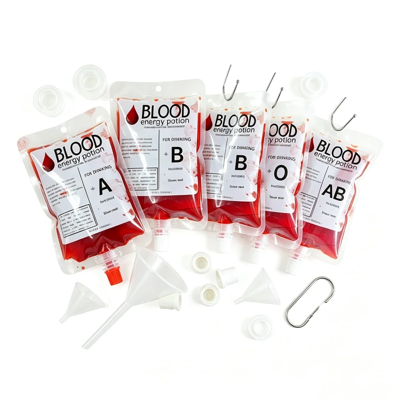 10pcs 150ml Blood Energy Potion Drink Juice Bags Drink Pouches Decor Halloween Party Favors Vampire Zombie Cosplay Party Supply