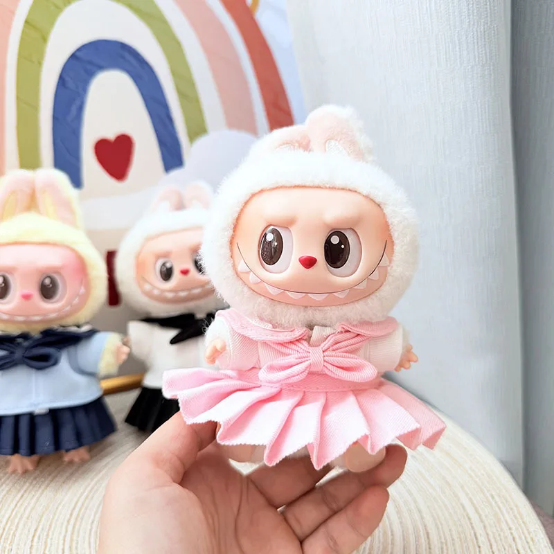 Vêtements de poupée Labubu, jupe brise d'océan 15/17cm, poupées idole Labubu I II, vêtements de poupée en peluche, accessoires de fête assis