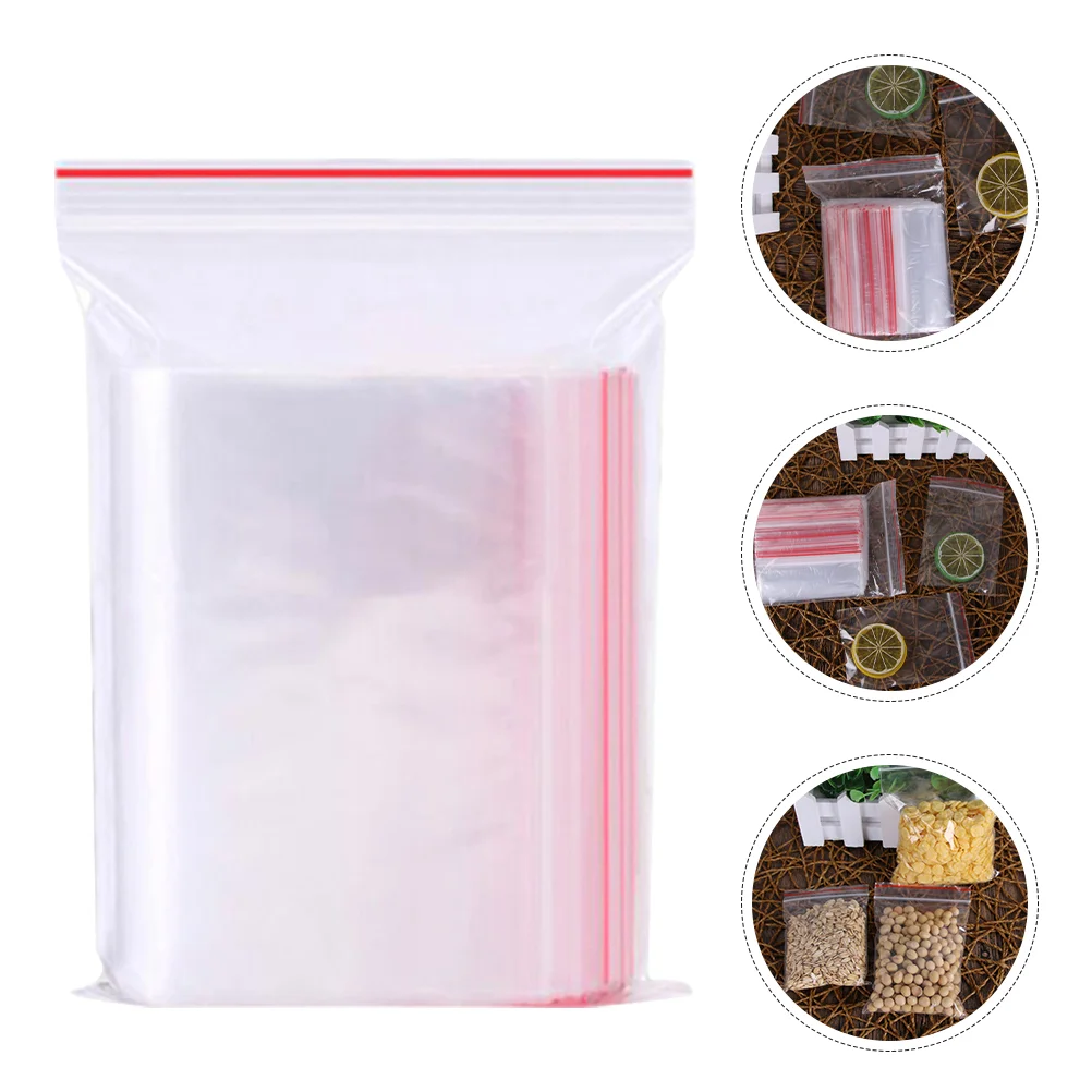 200 Pcs Storage Bags Earring Tea Mini Food Packaging Transparent Sealable Bracelet