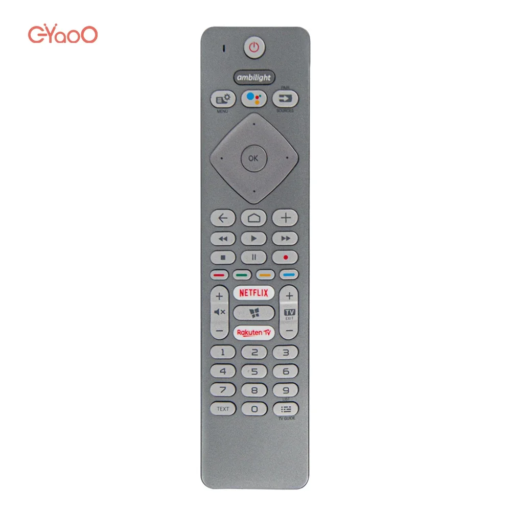 Pilot do telewizora głosowego RC454403-01R 398 gm10bephn0012ph NETFLIX Rakuten TV przyciski Google Voice Search For Philips