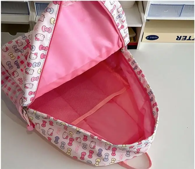 Hello Kitty กระเป๋าสะพายไหล่ใหม่กระเป๋านักเรียน tas ransel anak perempuan สำหรับวัยรุ่นผู้หญิง backapck หญิง