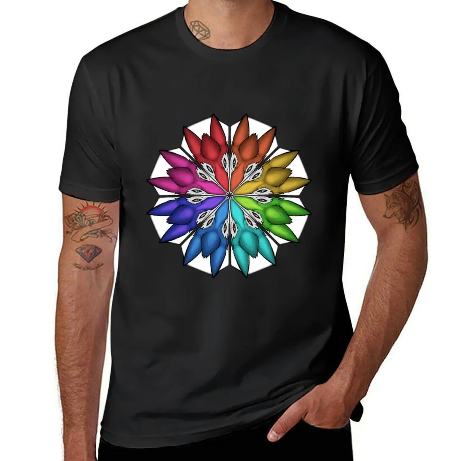 Sergal Color Wheel T-Shirt plus sizes summer tops blacks men clothes