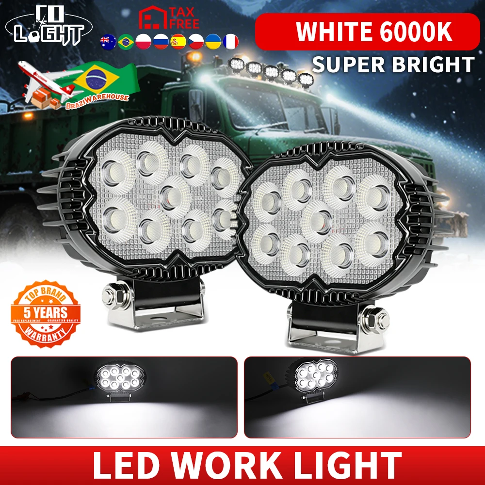 

CO LIGHT 6 Inch Tractor LED Flood Light Work Lamp 150W 30000LM For John Deere Backhoe Loaders AT374191,AT305931 off-road use