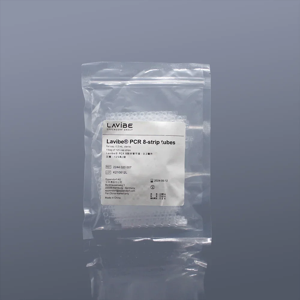 125Row Conical Bottom Centrifuge Tube Lavibe PCR 8 Tube Row 0.2ml Sterilization Suitable for PCR Machine 96-well Heating Block