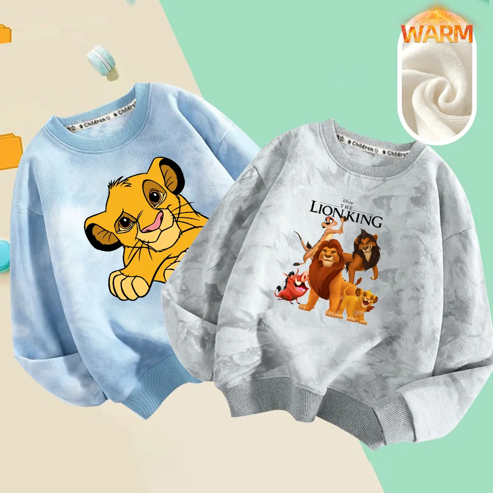 The Lion King Children Long-sleeved Tops Clothing Kids Bottoming Shirt Crewneck Boy Clothes Sweatshirt Pullover Blouse T Shirt
