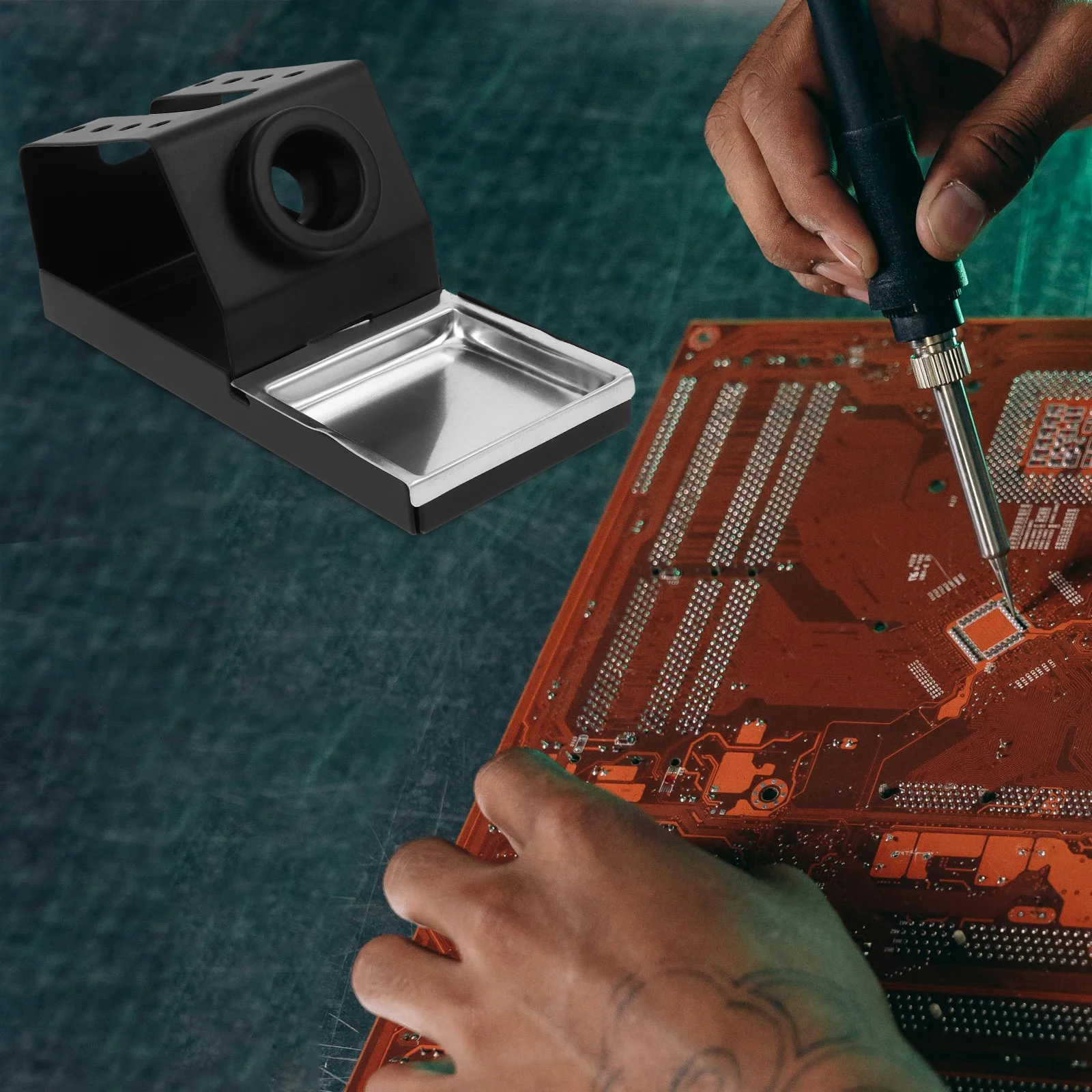 

Soldering Iron Stand Robust Metal Holder Stable Support Soldering Work Stand for Electronics DIY Crafts Solder Holder