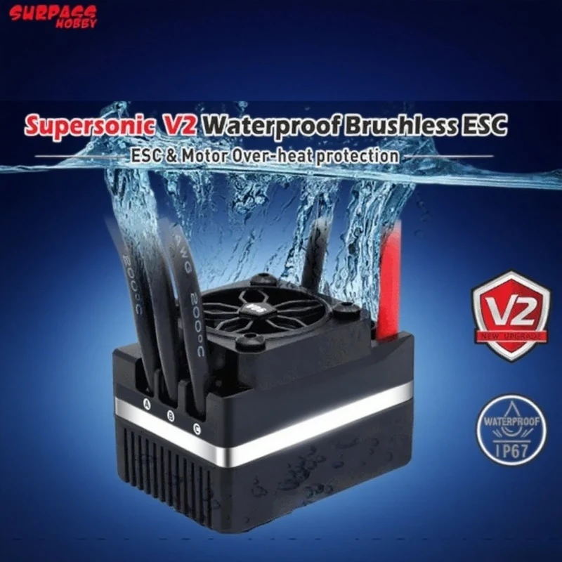 

ROCKET-RC RC ESC Brushless V2 50A 60A 90A 110A 130A 160A Electronic Speed Controllers for 1/7 1/8 1/10 RC Car Buggy Truck Parts