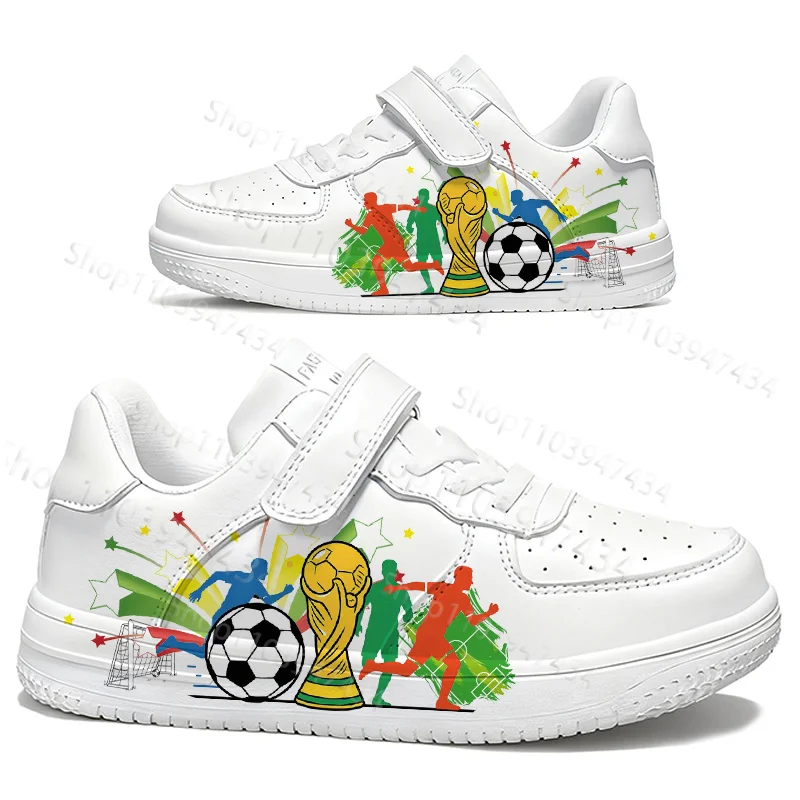 

2026 Football Match Youth Student Children White Shoes Simple Solid Color Sole Fashion Boys Girls Outdoor Activities Shoes