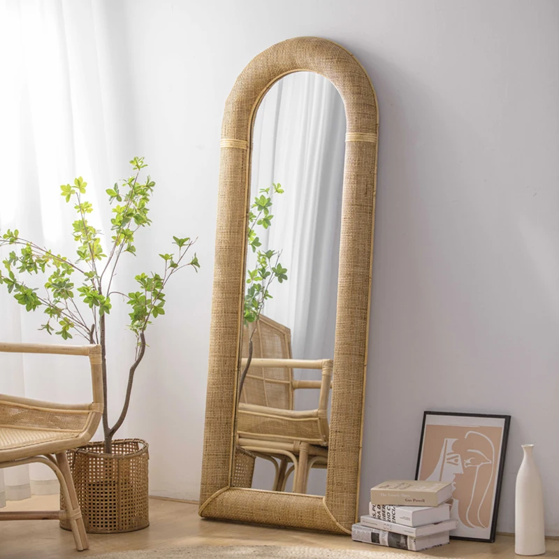 Modern Vintage Big Mirror Wavy Aesthetic Funky Create Design Frame Items Mirror Dressing Full Body Spiegel Wand Home Products